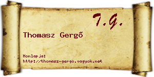 Thomasz Gergő névjegykártya